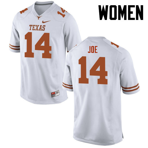 Women #14 Lorenzo Joe Texas Longhorns College Football Jerseys-White